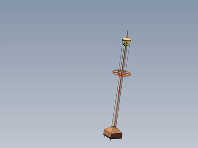 自动高架灯升降卷绳机（Solidworks模型+动画仿真）