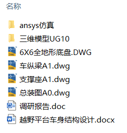越野平台车身结构设计(附调研报告、有限元仿真、Solidworks模型、CAD图纸) 越野平台车身结构设计(附调研报告、有限元仿真、Solidworks模型、CAD图纸)