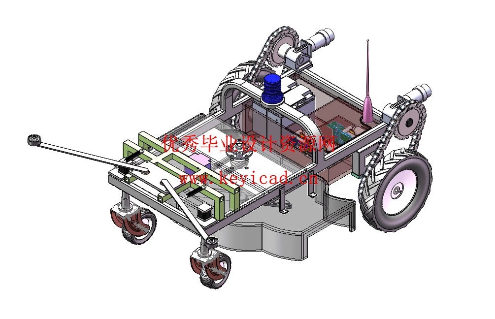 杂草清理机器人结构设计(附Solidworks模型、CAD图纸) 杂草清理机器人结构设计(附Solidworks模型、CAD图纸)