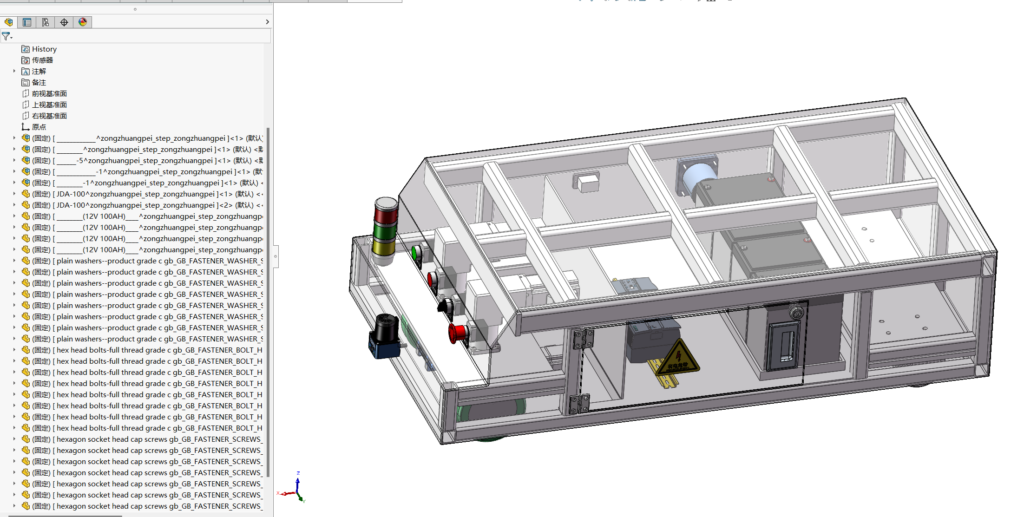 储能集装箱电池包周转小车转运结构设计（SW+CAD+说明书）