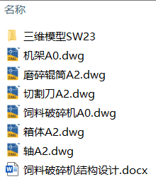 饲料破碎机结构设计(附Solidworks模型、CAD图纸) 饲料破碎机结构设计(附Solidworks模型、CAD图纸)