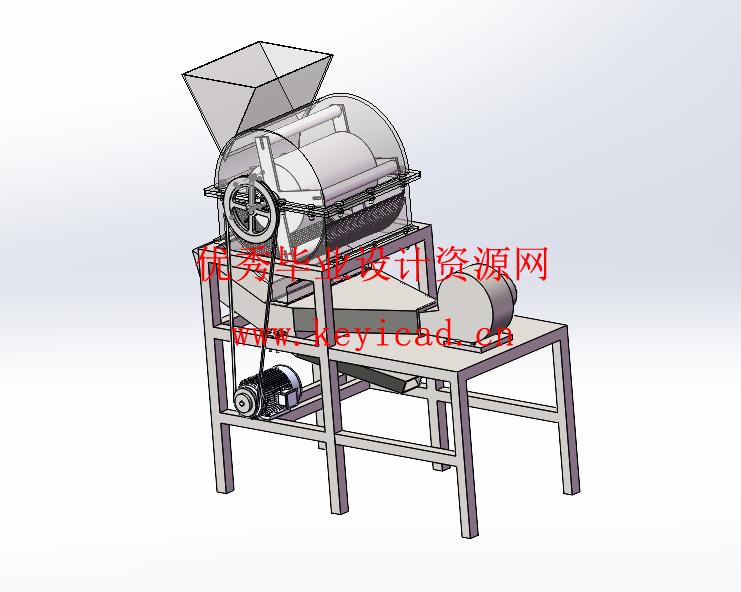 花生脱壳机结构设计(附Solidworks模型、CAD图纸) 花生脱壳机结构设计(附Solidworks模型、CAD图纸)