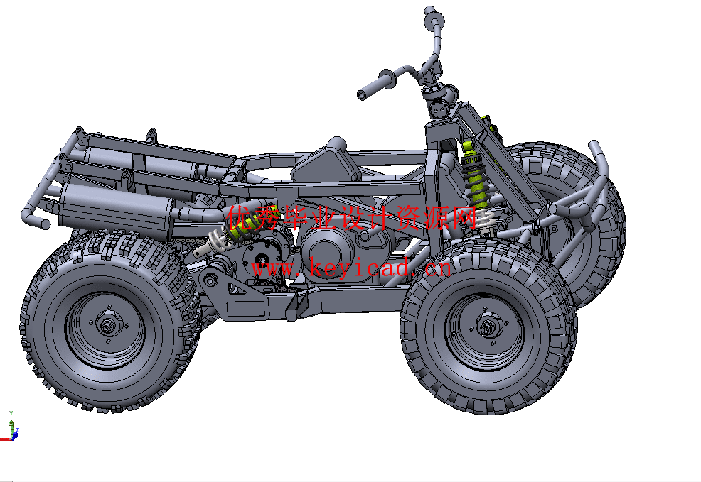 公牛越野车的车架改造及分析(附Solidworks模型、CAD图纸) 公牛越野车的车架改造及分析(附Solidworks模型、CAD图纸)