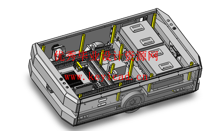 立体仓库式AGV小车底盘结构设计与仿真分析(附Solidworks模型、CAD图纸) 立体仓库式AGV小车底盘结构设计与仿真分析(附Solidworks模型、CAD图纸)