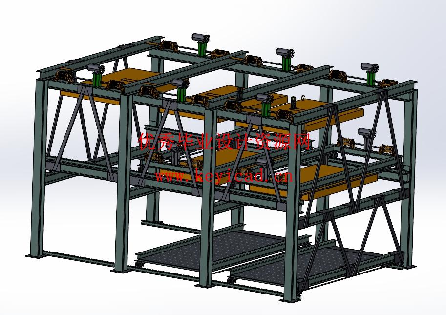 升降横移式立体车库的设计(附Solidworks模型、CAD图纸) 升降横移式立体车库的设计(附Solidworks模型、CAD图纸)