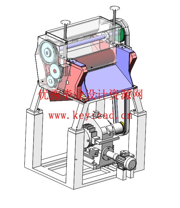 甘蔗榨汁机三维建模(附Solidworks模型、CAD图纸) 甘蔗榨汁机三维建模(附Solidworks模型、CAD图纸)