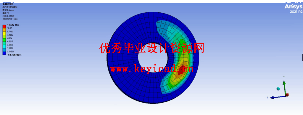 盘式制动器的热结构耦合分析(附SolidWorks模型、ANSYS仿真源文件、热力耦合仿真视频) 盘式制动器的热结构耦合分析(附SolidWorks模型、ANSYS仿真源文件、热力耦合仿真视频)