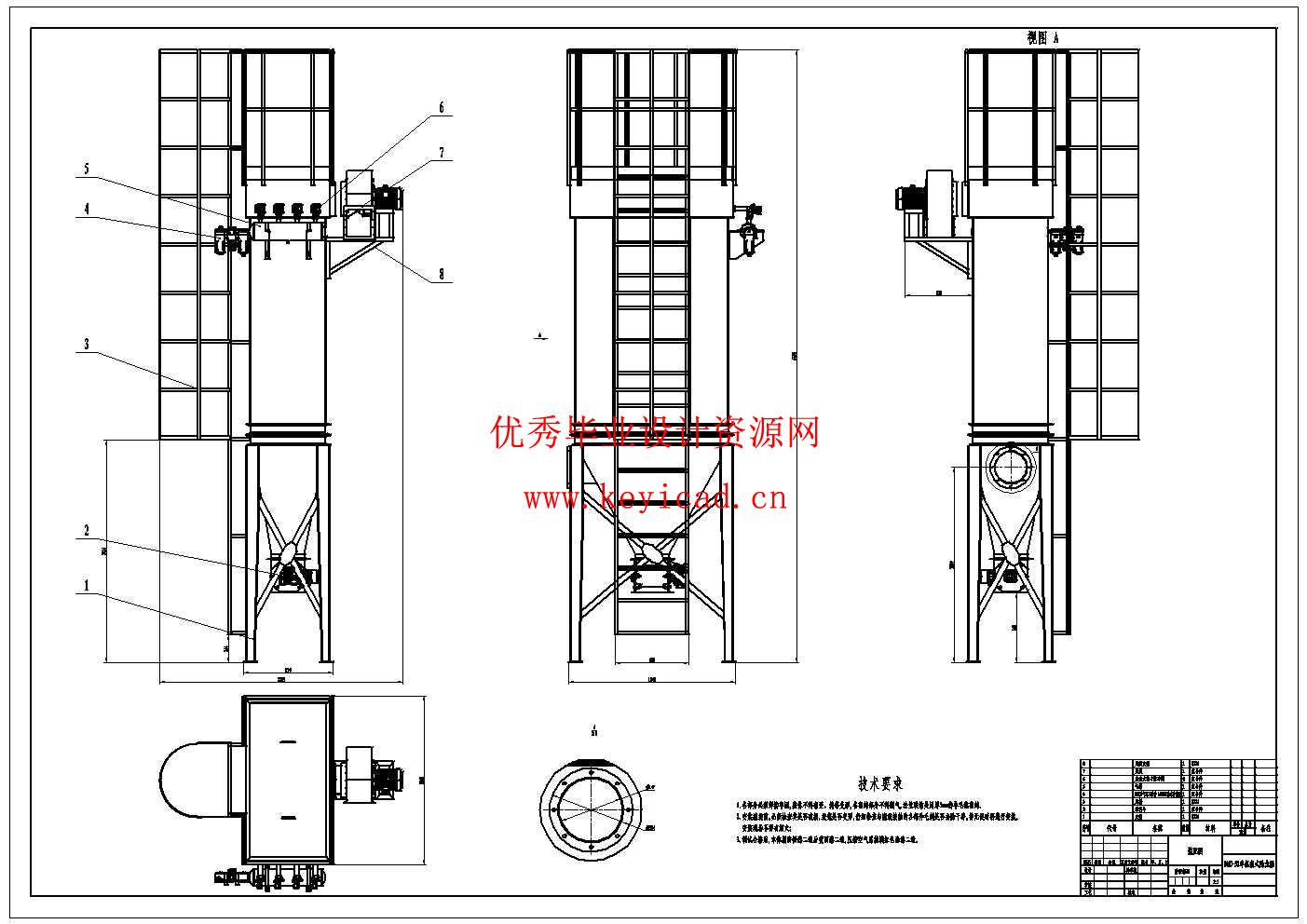 DMC-32单机袋式除尘器结构设计(附Solidworks模型、CAD图纸) DMC-32单机袋式除尘器结构设计(附Solidworks模型、CAD图纸)