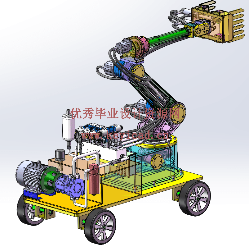 液压机器人结构及液压系统设计(SW+CAD+说明书) 液压机器人结构及液压系统设计(SW+CAD+说明书)