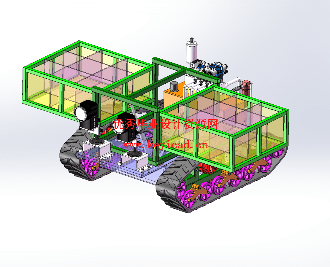 多功能救灾机器人总体结构及液压系统设计(SW+CAD+说明书) 多功能救灾机器人总体结构及液压系统设计(SW+CAD+说明书)