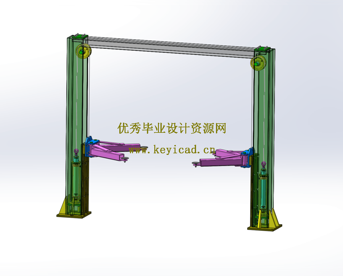 龙门式双柱举升机优化设计(SW+CAD+说明书) 龙门式双柱举升机优化设计(SW+CAD+说明书)