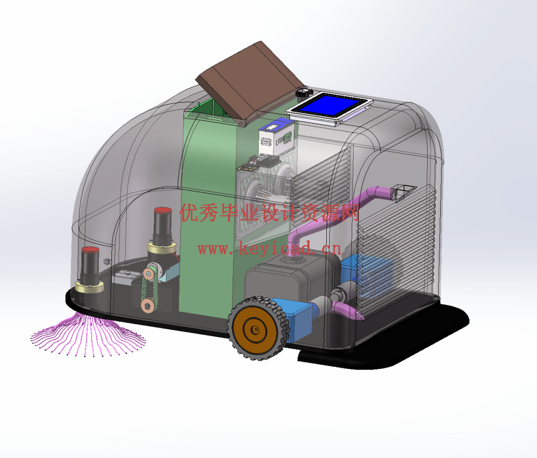 展厅智能清洁机器人结构建模与仿真(SW+CAD+说明书) 展厅智能清洁机器人结构建模与仿真(SW+CAD+说明书)