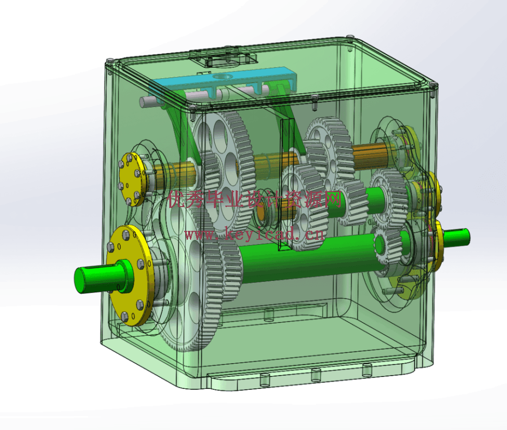 家用轿车四挡变速箱结构设计及三维建模(SW+CAD+说明书) 家用轿车四挡变速箱结构设计及三维建模(SW+CAD+说明书)