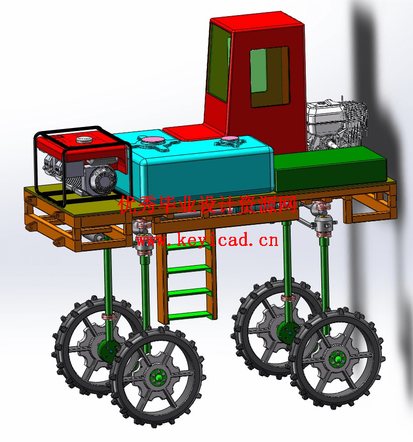 高地隙施药机底盘设计(CAD+SW+说明书) 高地隙施药机底盘设计(CAD+SW+说明书)