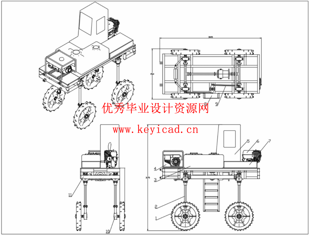 高地隙施药机底盘设计(CAD+SW+说明书) 高地隙施药机底盘设计(CAD+SW+说明书)