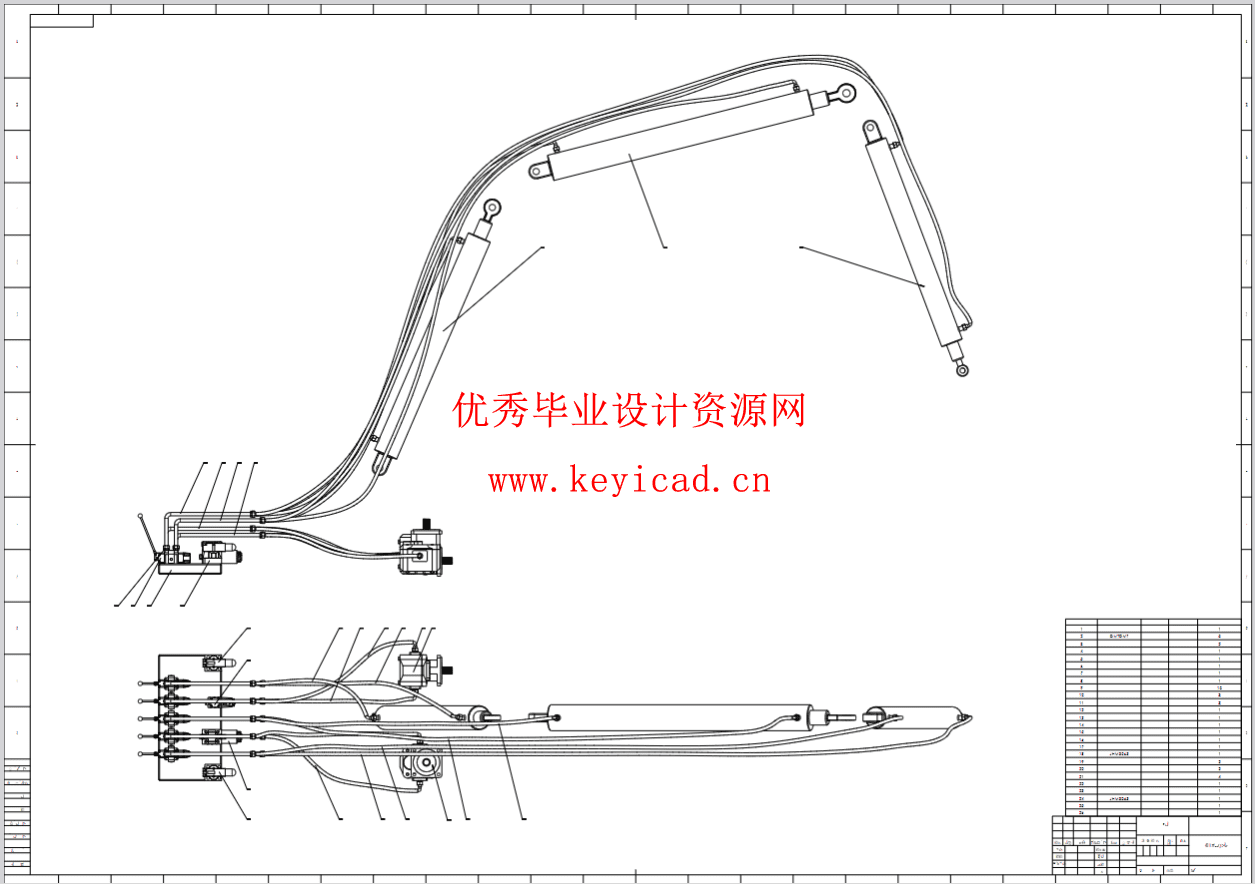 挖掘机液压系统（CAD+SW+计算）