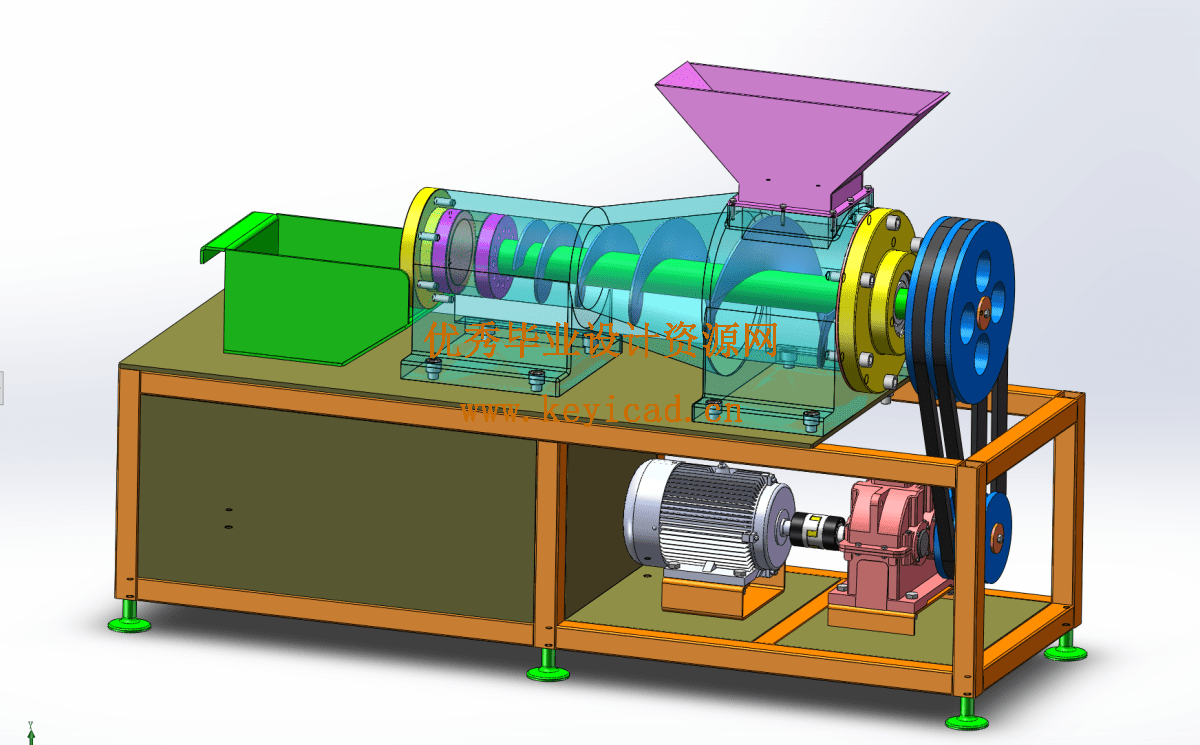 土豆糍粑挤压机(CAD+SW+说明书) 土豆糍粑挤压机(CAD+SW+说明书)