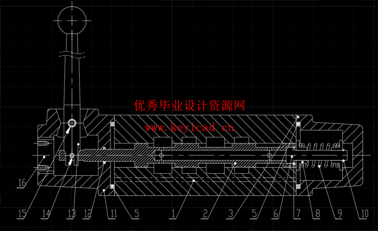 三位四通手动换向阀（CAD+SW+说明书）