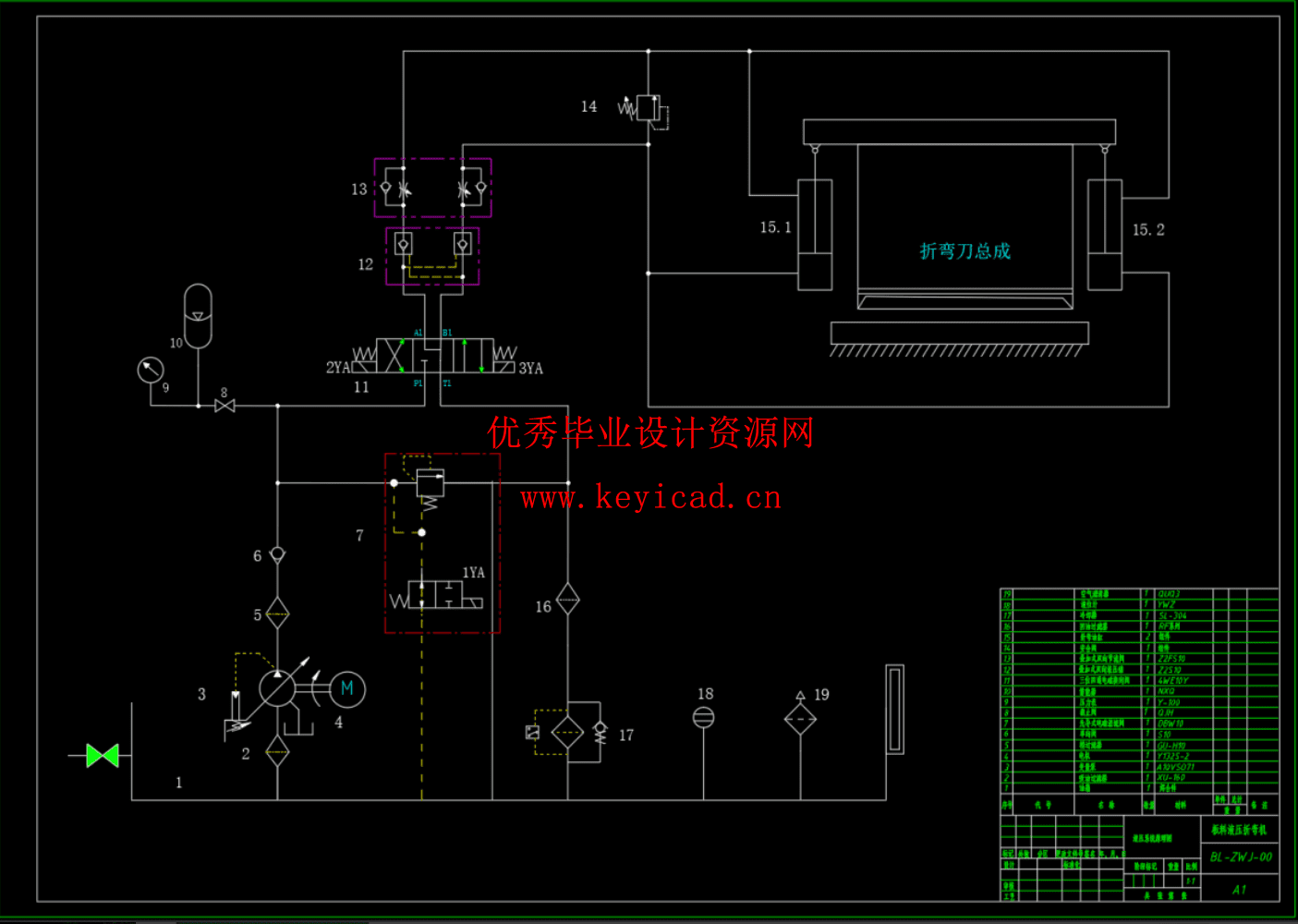 液压板料折弯机设计（SW+CAD+说明书）