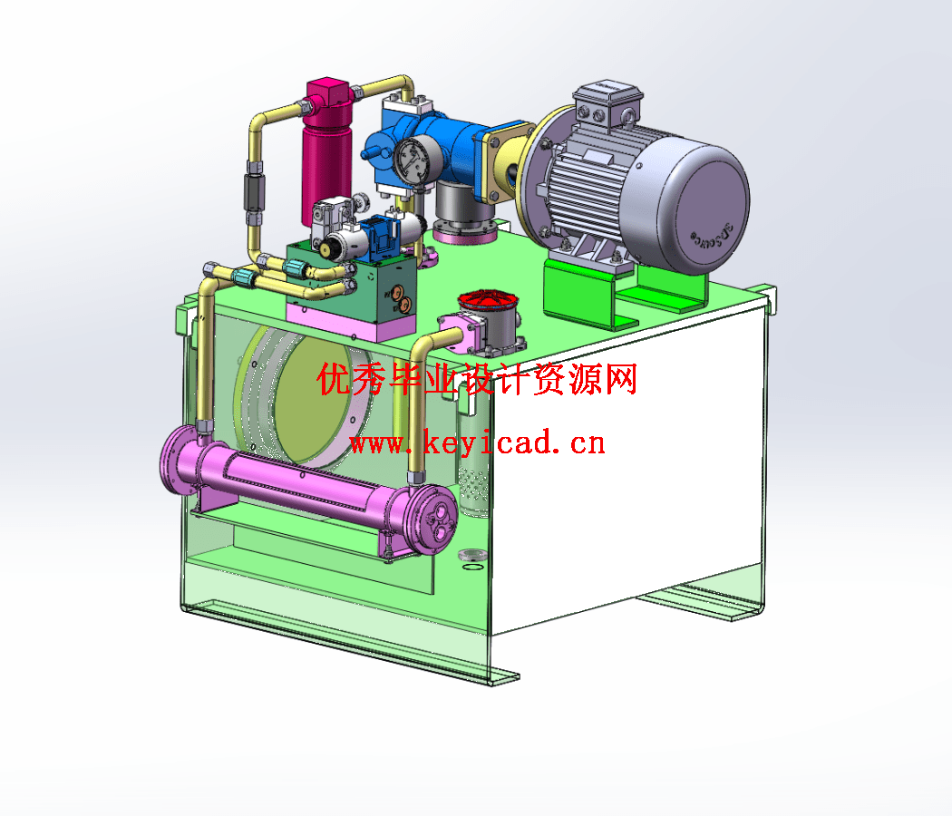 液压泵站(22MPa-30L)(SW+CAD+说明书) 液压泵站(22MPa-30L)(SW+CAD+说明书)