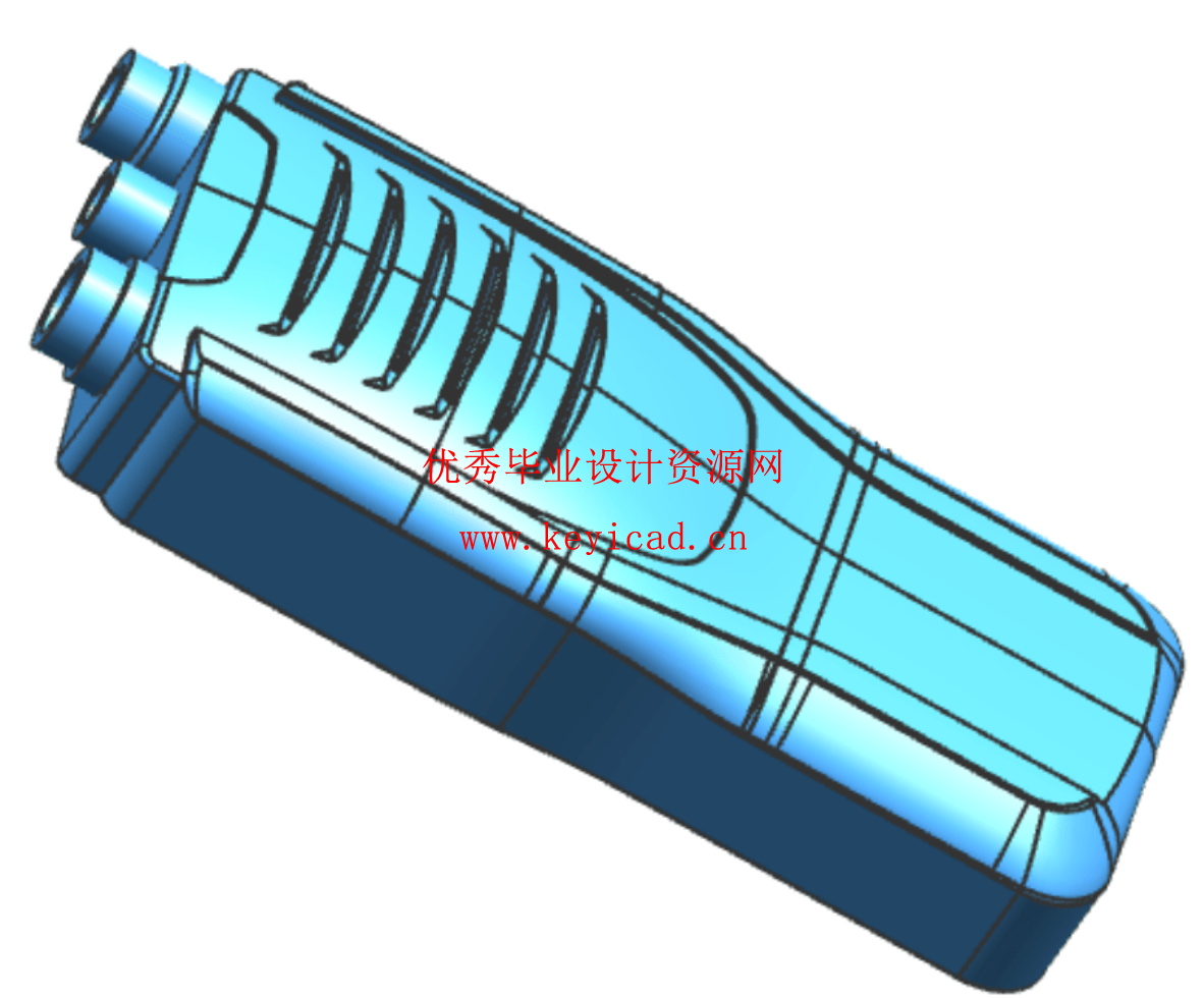 对讲机外壳注塑模具设计与型腔仿真加工（UG+CAD+说明书）