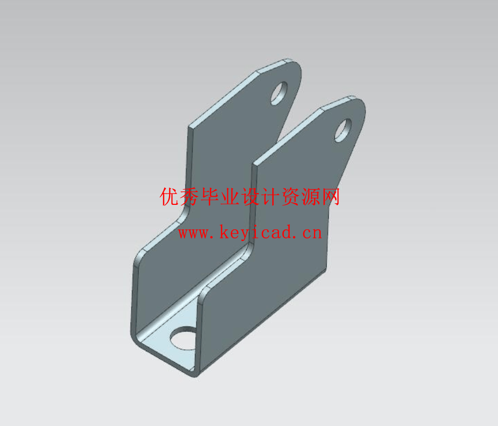 支架落料冲孔模和弯曲模（CAD图+UG三维+说明书+工作动画）