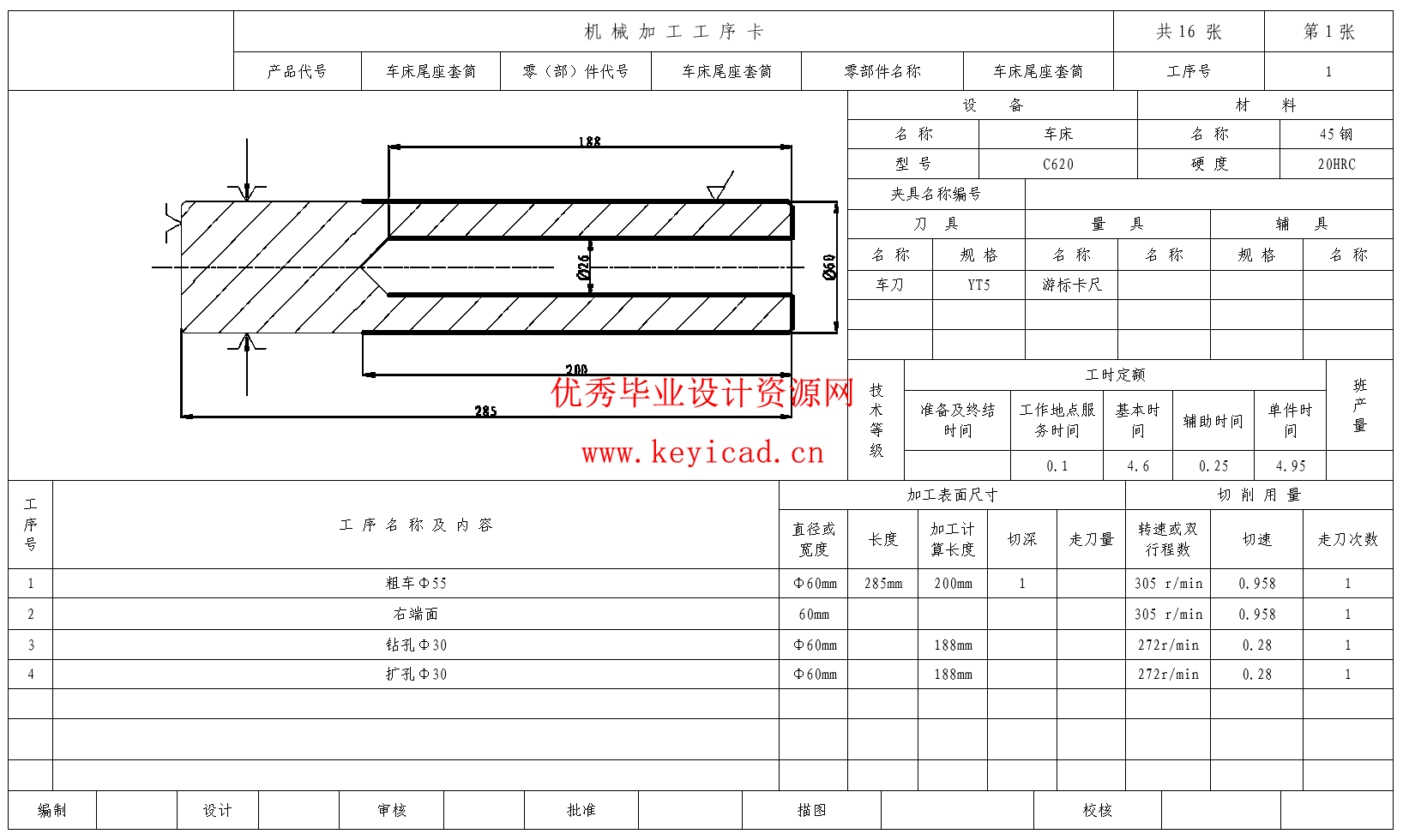 车床尾座套筒的加工工艺规程及铣R2深2mm圆弧槽专用夹具设计(CAD+说明书+任务书)