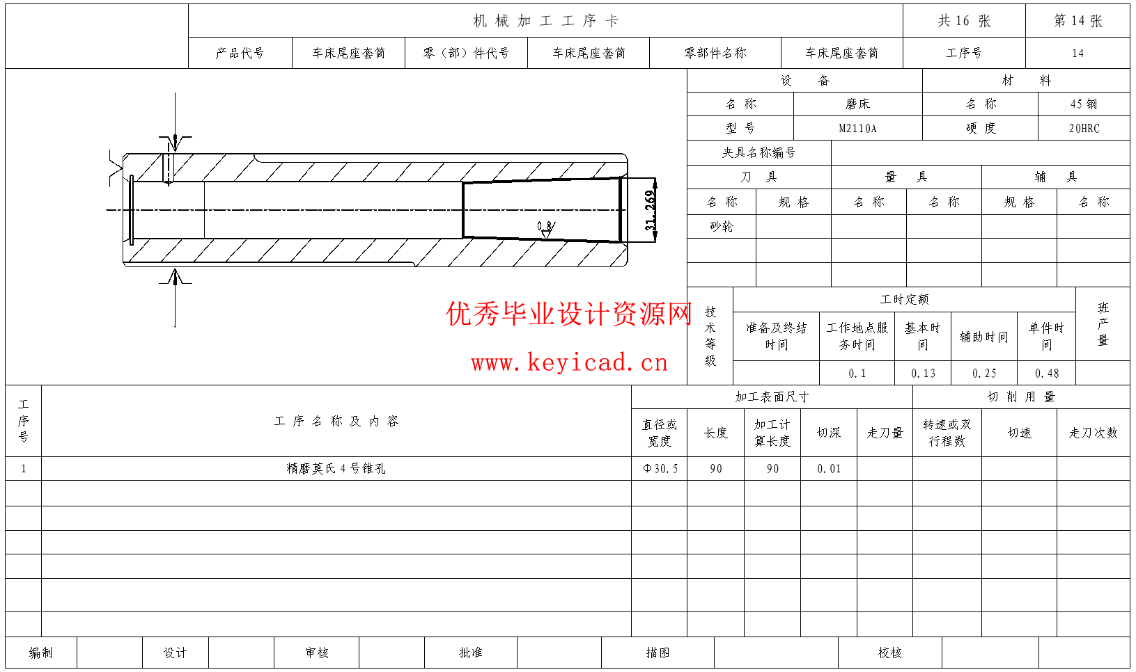 车床尾座套筒的加工工艺规程及铣R2深2mm圆弧槽专用夹具设计(CAD+说明书+任务书)