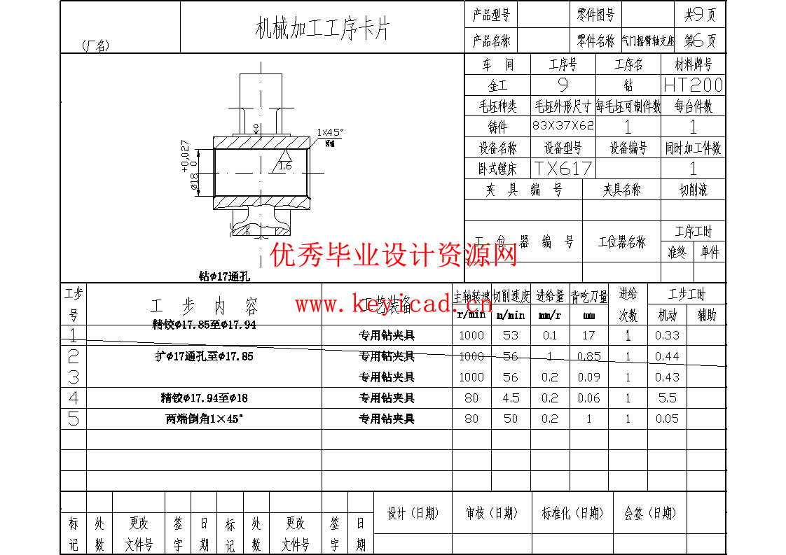 气门摇臂轴支座 加工工艺和铣φ28外圆端面夹具设计-即18孔的外端面（CAD+说明书）