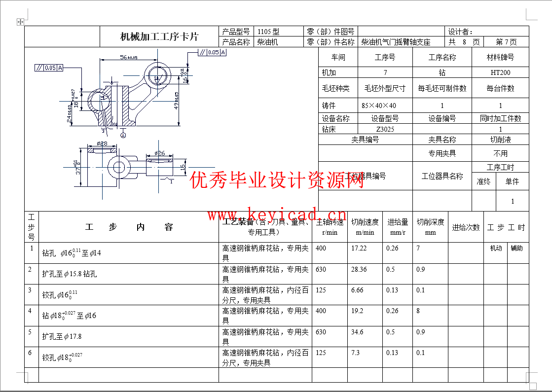 气门摇臂轴支座 加工工艺和铣φ28外圆端面夹具设计-即18孔的外端面（CAD+说明书）