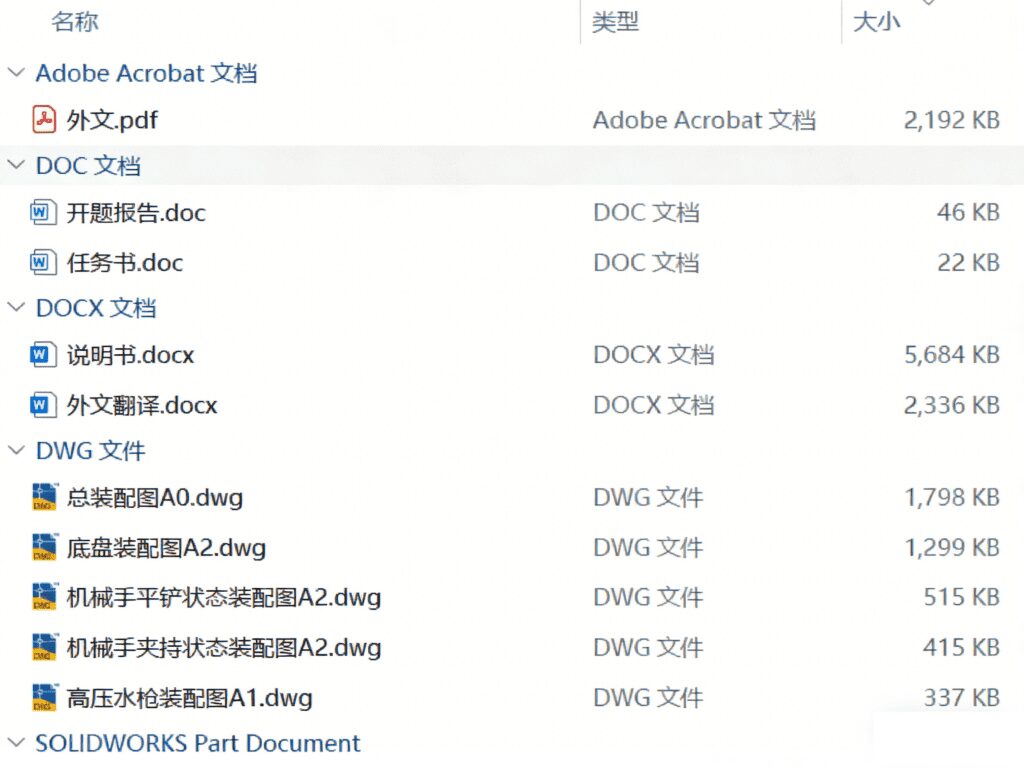 下水道垃圾清理机器人设计(SW+CAD+说明书) 下水道垃圾清理机器人设计(SW+CAD+说明书)