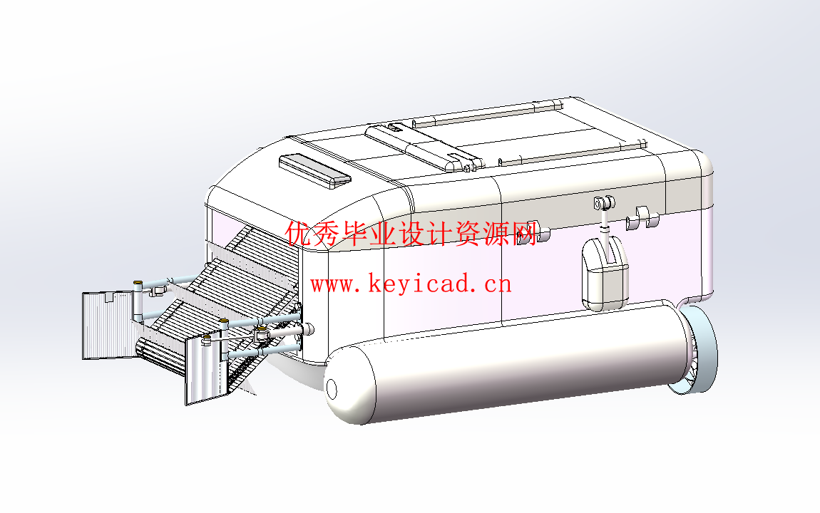 水面清理机器人的结构设计（SolidWorks模型、CAD图纸、开题报告、答辩PPT）