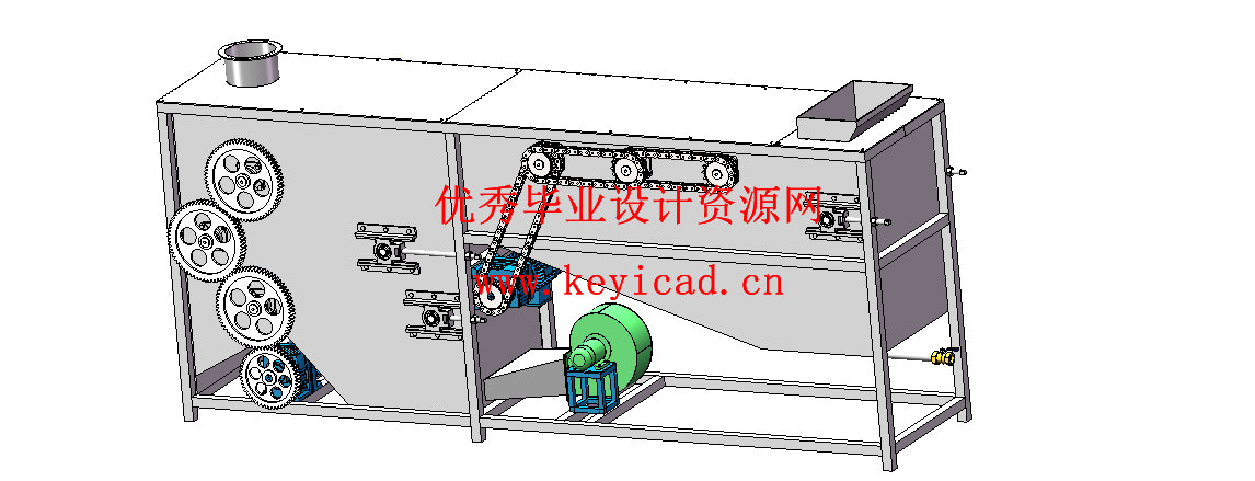 螺旋毛刷式蔬菜清洗装置结构设计（附SolidWorks模型、图纸、ANSYS仿真）